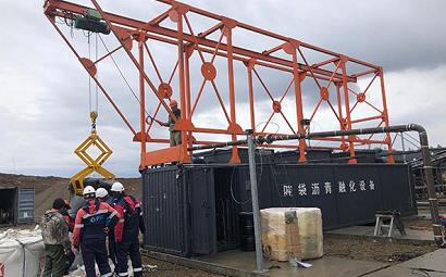 What are the functions of each component of the bagged bitumen melting equipment